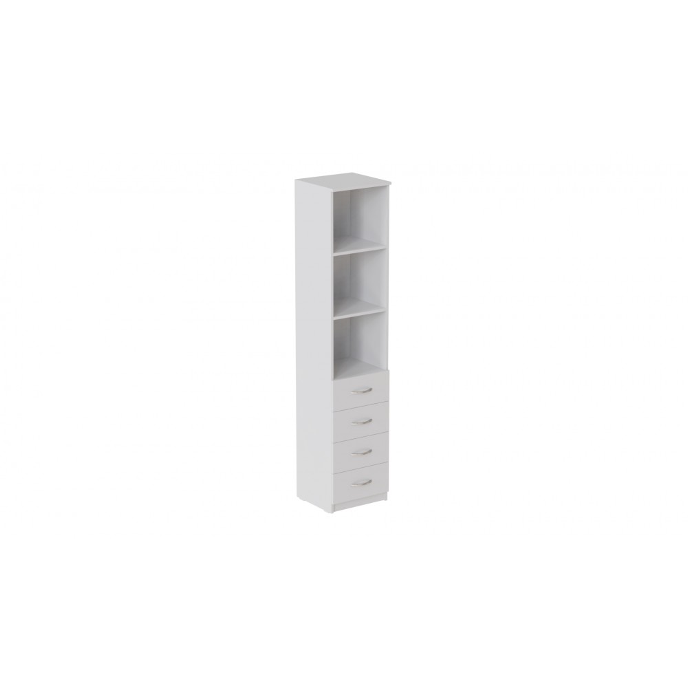 Пенал Анжело Ferrum-decor на 3 полиці із 4 шухлядами 1900x400x380 ДСП Біле 16 мм (FRD-104923)