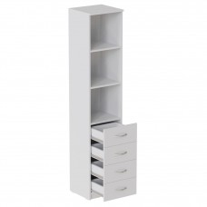Пенал Анжело Ferrum-decor на 3 полиці із 4 шухлядами 1900x400x380 ДСП Біле 16 мм (FRD-104923)
