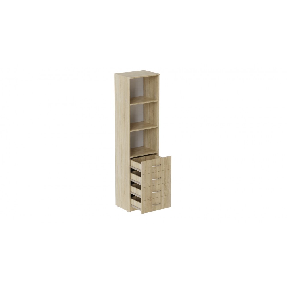 Пенал Анжело Ferrum-decor на 3 полки с 4 шухлядами 1900x500x380 ДСП Дуб Сонома 16 мм (FRD-104963)