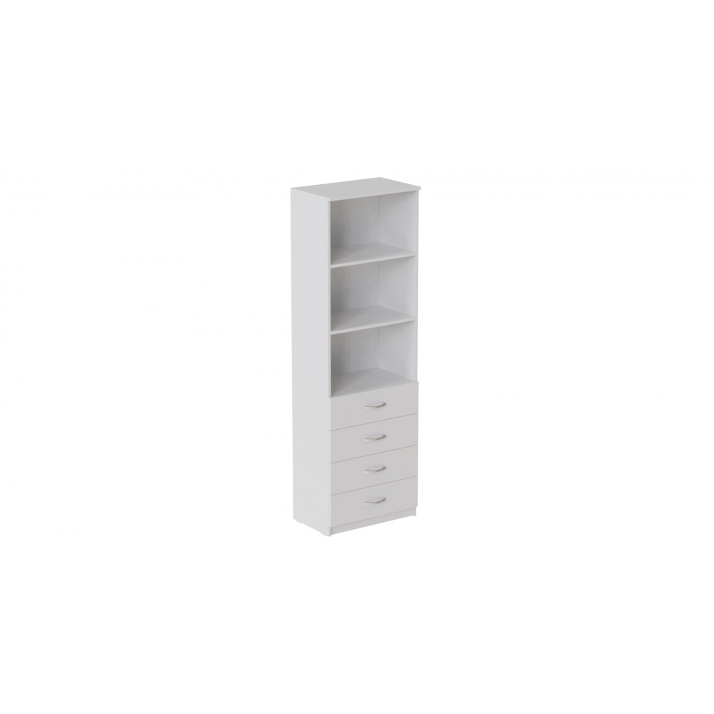 Шкаф Анжело Ferrum-decor на 3 полки с 4 ящика 1900x600x380 ДСП Белое 16 мм (FRD-104983)