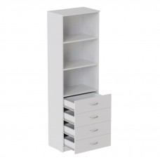 Шафа Анжело Ferrum-decor на 3 полиці з 4 ящики 1900x600x380 ДСП Біле 16 мм (FRD-104983)