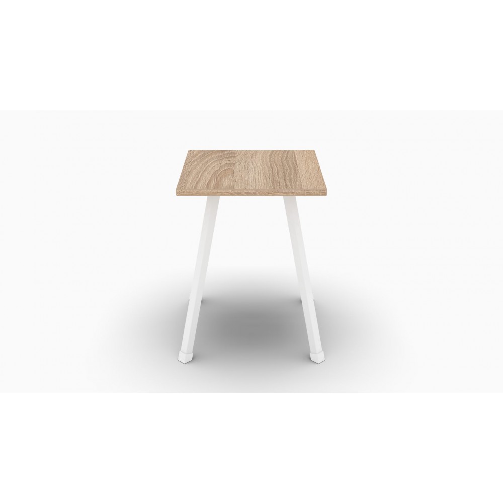 Кухонний табурет Ferrum-decor 430x320x320 Білий метал ДСП Дуб Сонома 16 мм (FRD-104643)