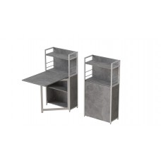 Стіл книжка з етажеркою Практик 1 Ferrum-decor 1200x640x990 Білий метал ДСП Бетон 16 мм (FRD-104624)