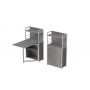 Стол книжка с этажеркой Практик 1 Ferrum-decor 1200x640x990 Белый металл ДСП Бетон 16 мм (FRD-104624)