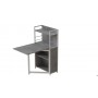 Стол книжка с этажеркой Практик 1 Ferrum-decor 1200x640x990 Белый металл ДСП Бетон 16 мм (FRD-104624)