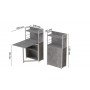 Стол книжка с этажеркой Практик 1 Ferrum-decor 1200x640x990 Белый металл ДСП Бетон 16 мм (FRD-104624)