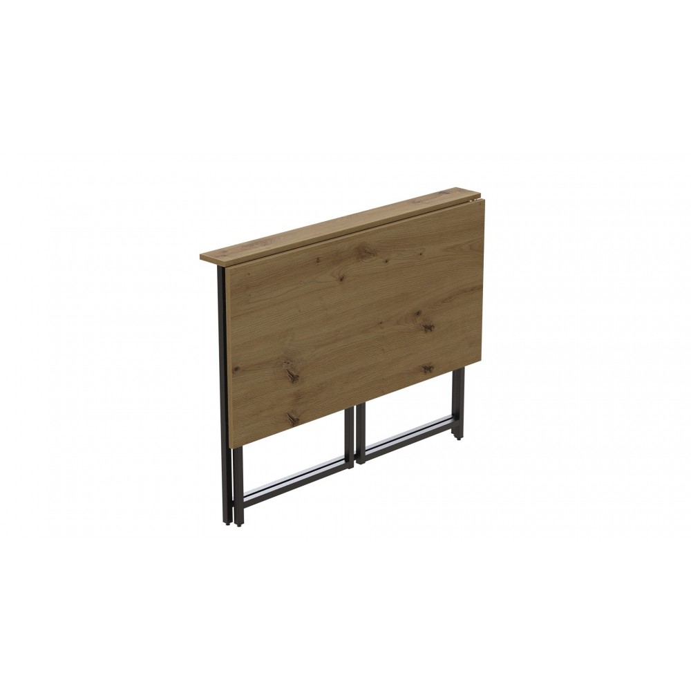Стол раскладной Морис Ferrum-decor 750x1000x600 Черный металл ДСП Дуб Артизан 16 мм (FRD-104674)