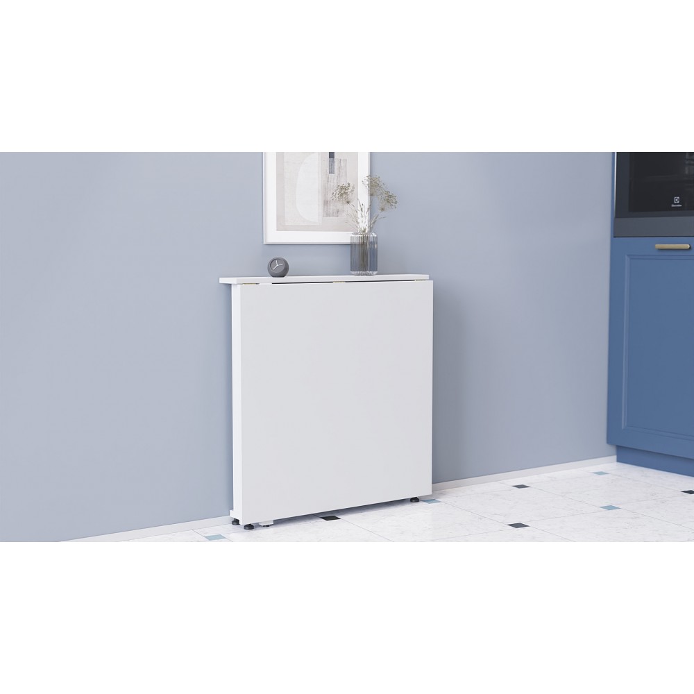 Стол-книжка трансформер Орион 1 Ferrum-decor 750x810x730 Белый металл ДСП Белое 16 мм (FRD-104604)