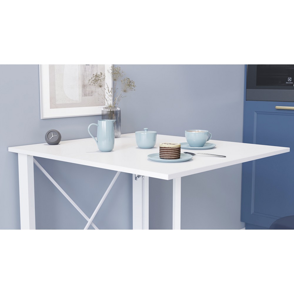 Стол-книжка трансформер Орион 1 Ferrum-decor 750x810x730 Белый металл ДСП Белое 16 мм (FRD-104604)