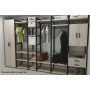 Шафа Гардероб Уні секція 3 серії Конект Ferrum-decor 220x60x50см Чорний метал ДСП Дуб Сонома 32 мм (FRD-104525)