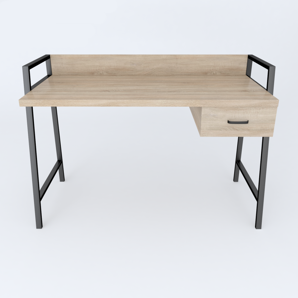 Письменный стол Ferrum-decor Комфорт 750x1200x600 Черный металл ДСП Дуб Сонома 32 мм (FRD-103446)