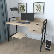 Письмовий стіл Ferrum-decor 750x1200x600 Чорний метал ДСП Дуб Сонома 32 мм (FRD-103446)