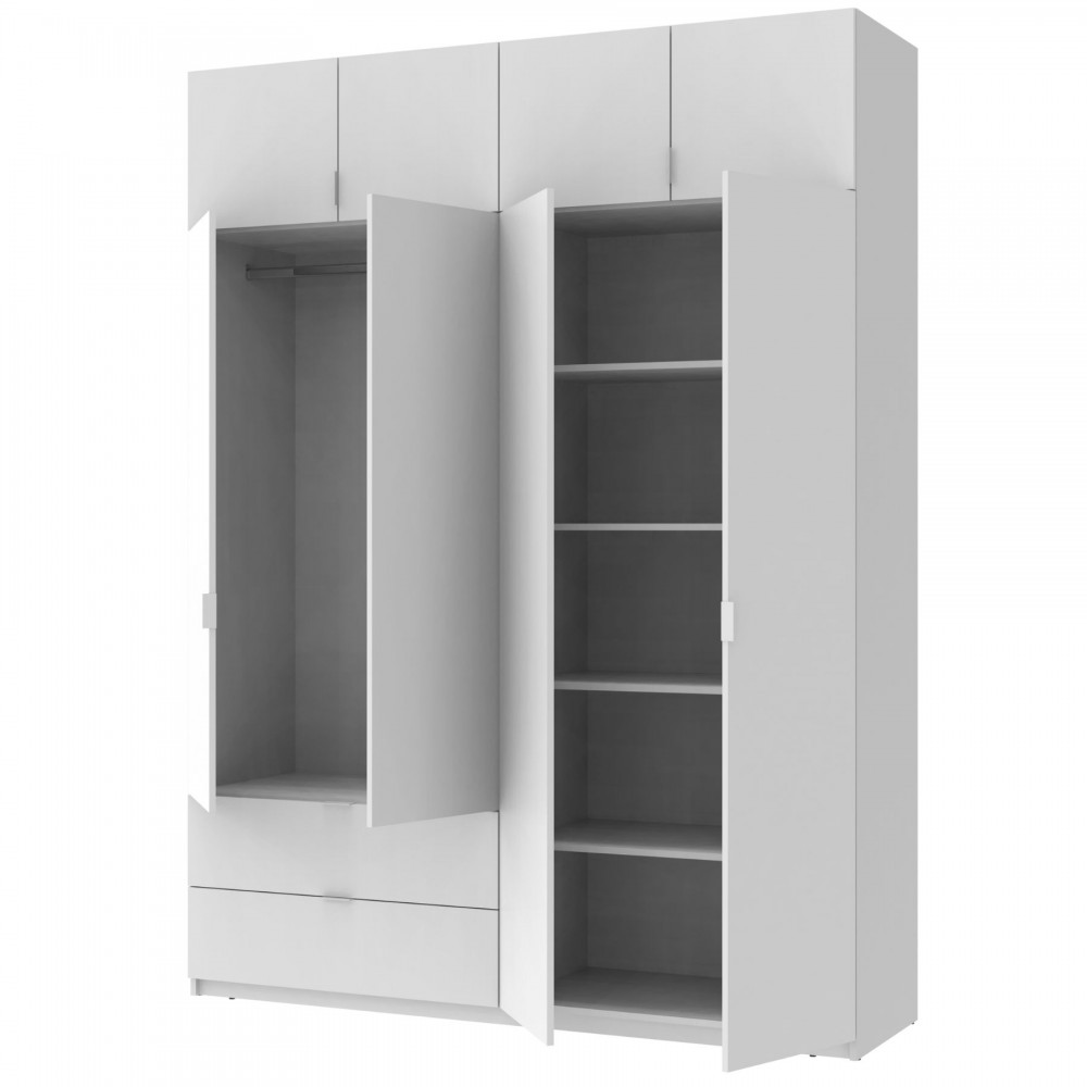 Шафа розпашна с антресолью Doros Лукас 180х50х240 см Білий (DRS-011191)