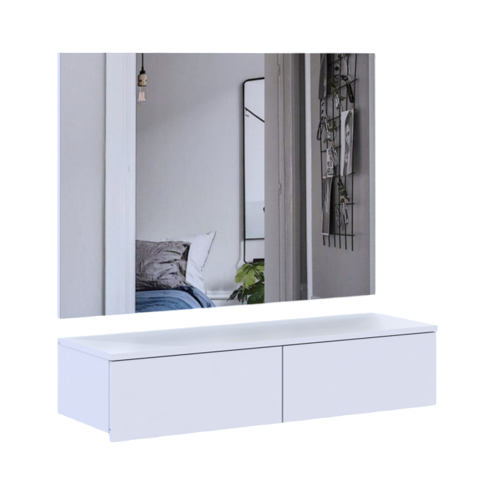Комплект меблів Doros Левія + дзеркало Біле 100х32х100 (DRS-011841)