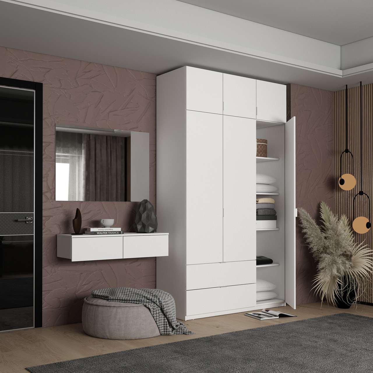 Комплект меблів Doros Левія + дзеркало Біле 100х32х100 (DRS-011841)