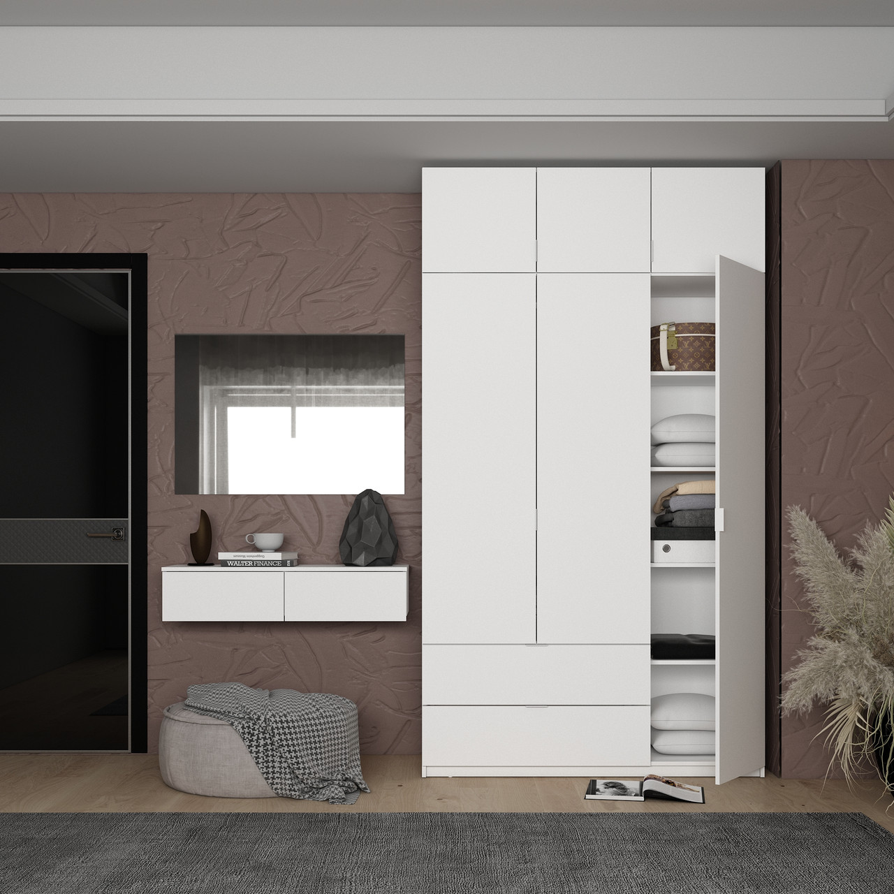 Комплект меблів Doros Левія + дзеркало Біле 100х32х100 (DRS-011841)