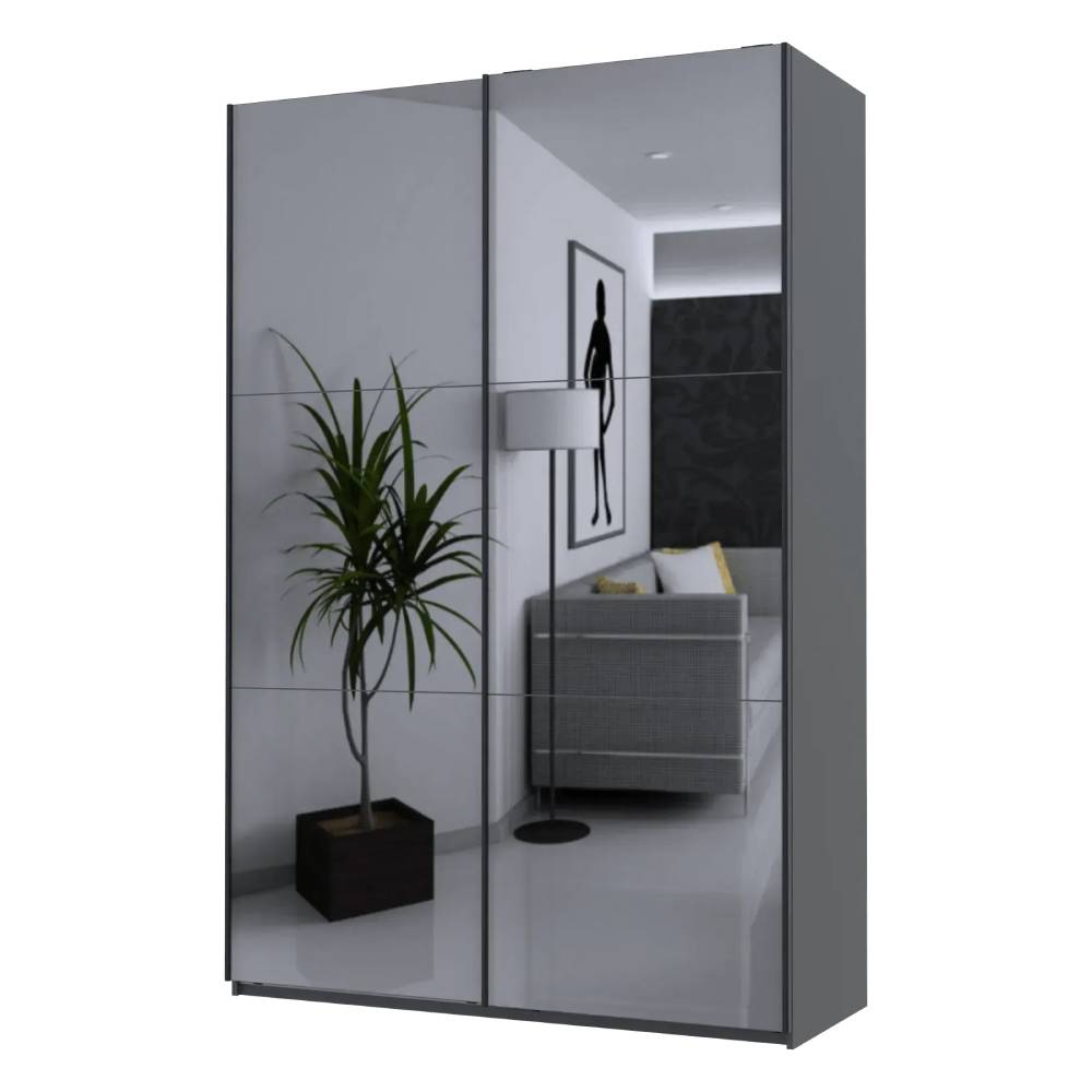 Шафа купе Doros G-Caiser Антрацит 2 Дзеркала / 3 частини 160х60х240 (42005409) (DRS-012242)