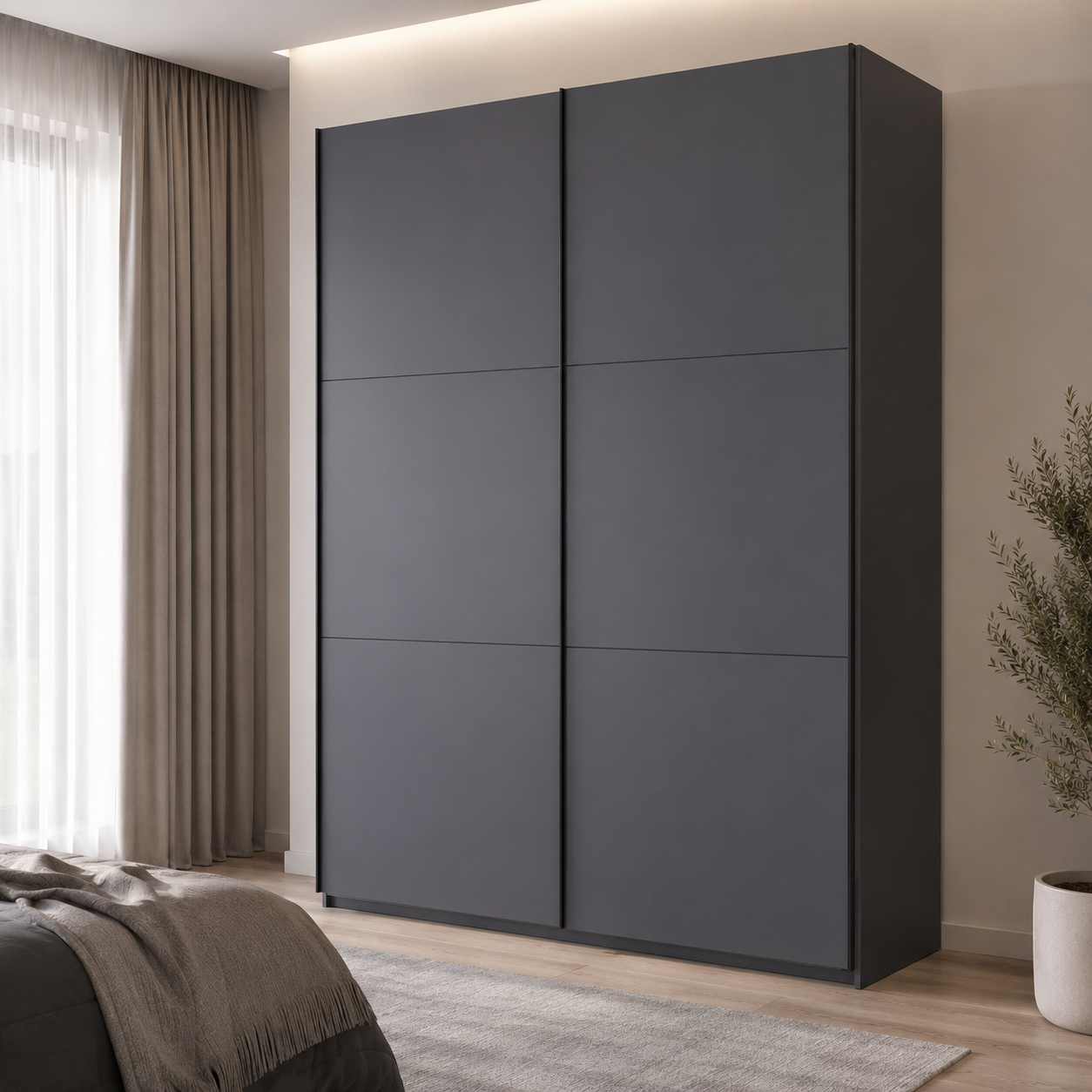 Шафа купе G-Caiser Антрацит/Антрацит 2 ДСП / 3 частини 160х60х240 (42005412) (DRS-012245)