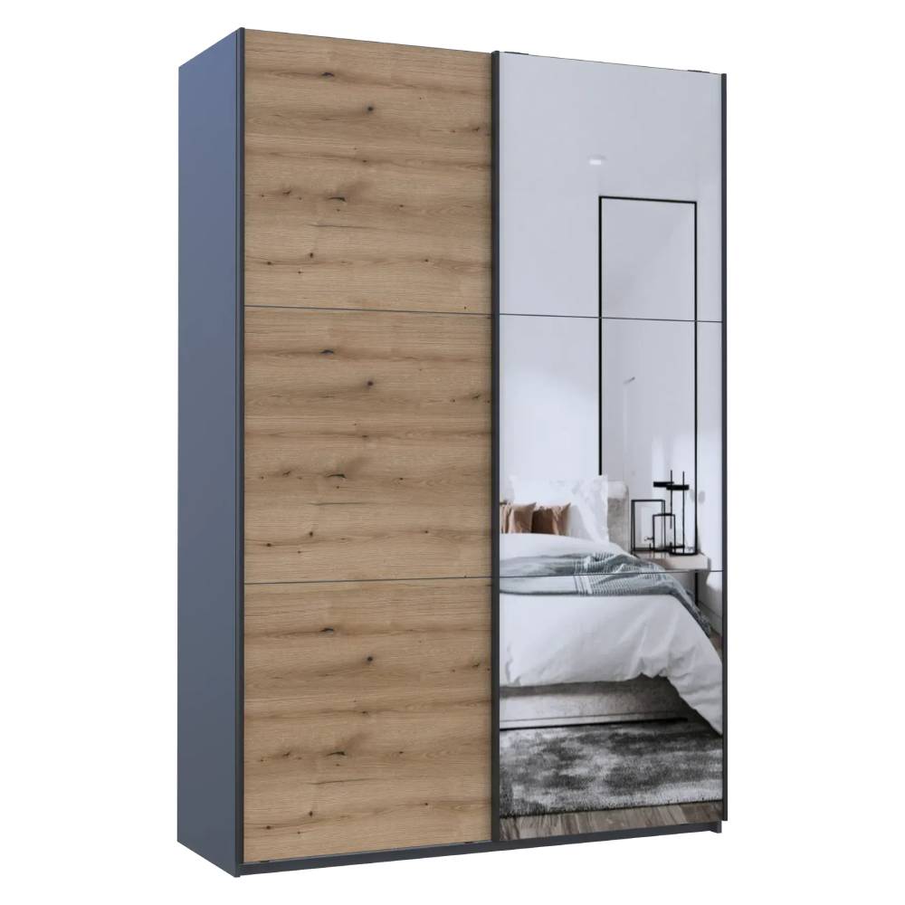 Шафа купе Doros G-Caiser Антрацит/Дуб Евок 1 ДСП / 1 дзеркало / 3 частини 160х60х240 (42005413) (DRS-012246)