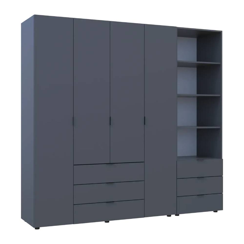 Шафа для одягу Doros Гелар Графіт 4ДСП з пеналом 215х49.5х203.4 (DRS-011928)