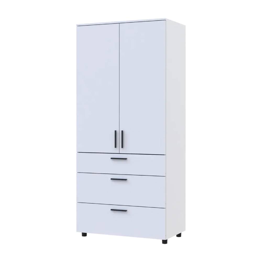 Шафа для одягу Doros Торн Білий 2 ДСП/3Ш (штанга) 90х51.6х200 (DRS-012021)