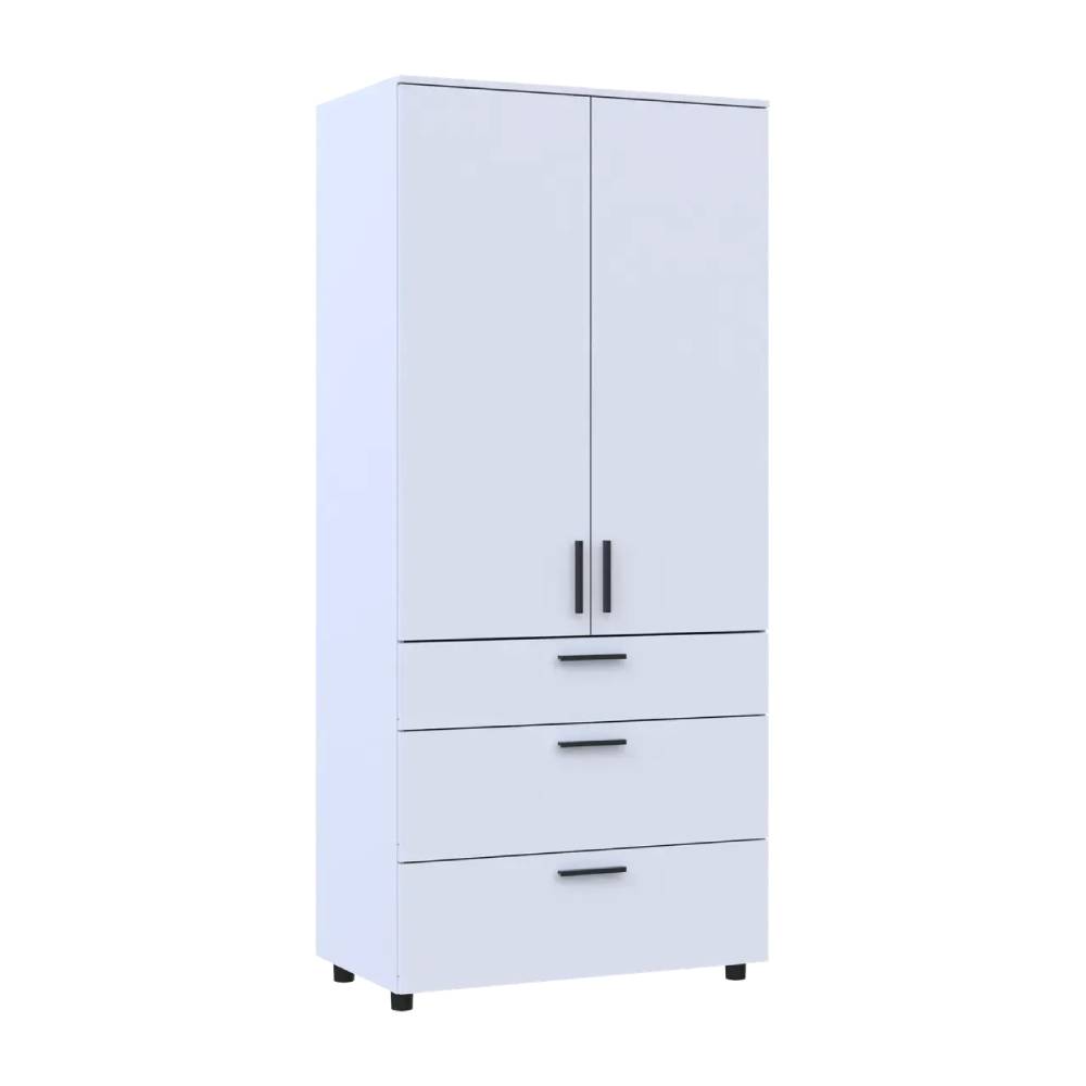 Шафа для одягу Doros Торн Білий 2 ДСП/3Ш (штанга) 90х51.6х200 (DRS-012021)