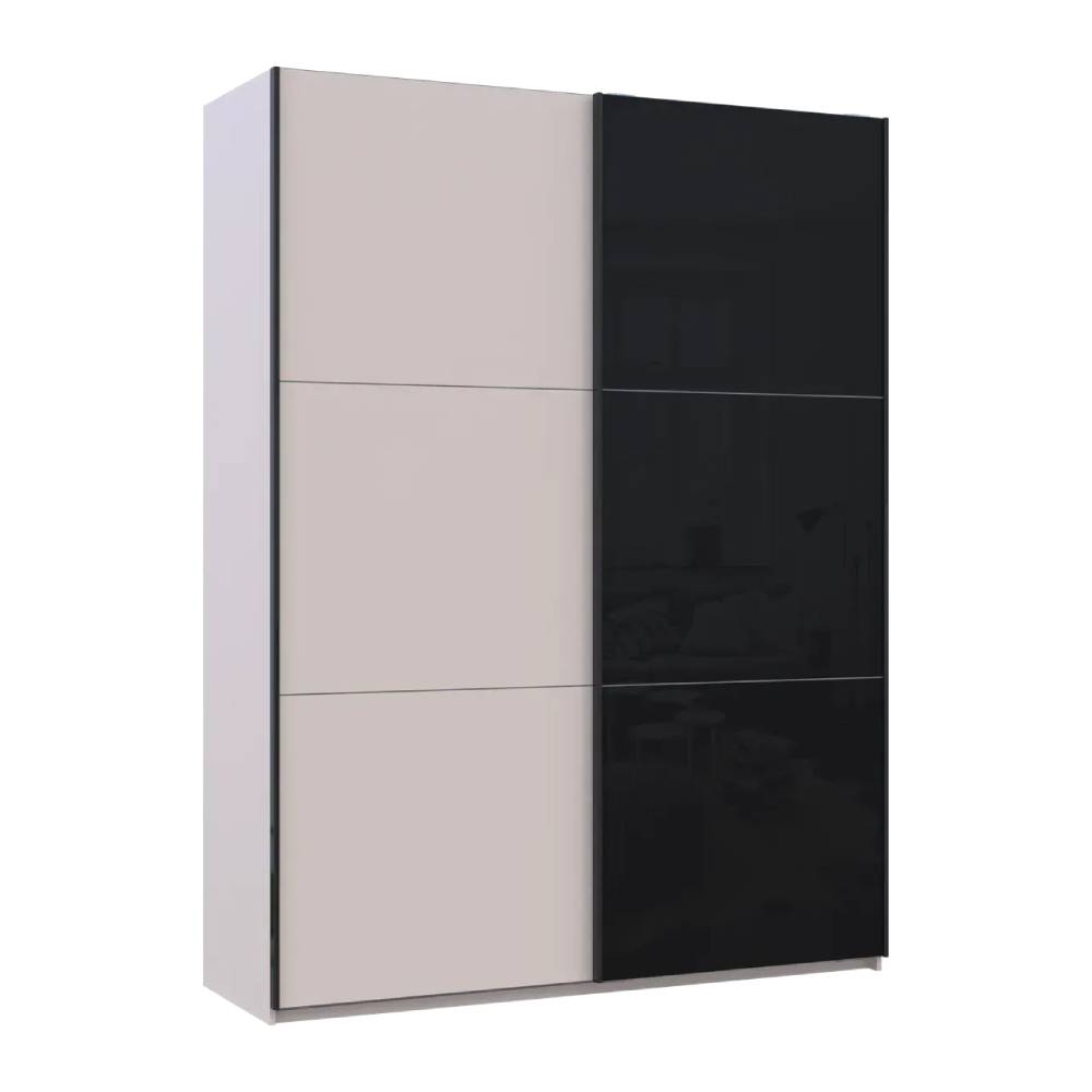 Шафа купе Doros G-Caiser Кашемір/Чорний 1 ДСП/1 скло 3 частини 180х60х240 (42005323) (DRS-012238)
