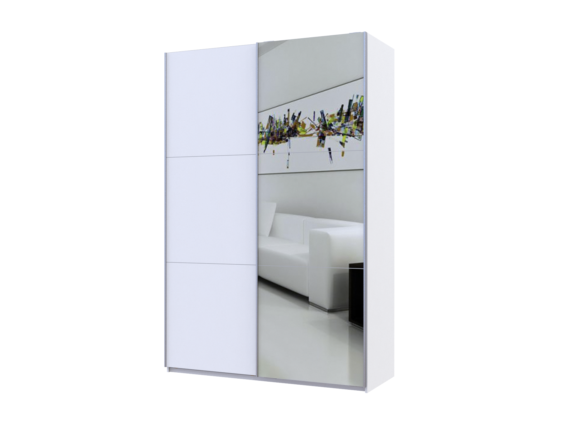 Шафа-купе двохдверна Doros G-Caiser 160х60х240 см Білий/Дзеркало (DRS-011011)
