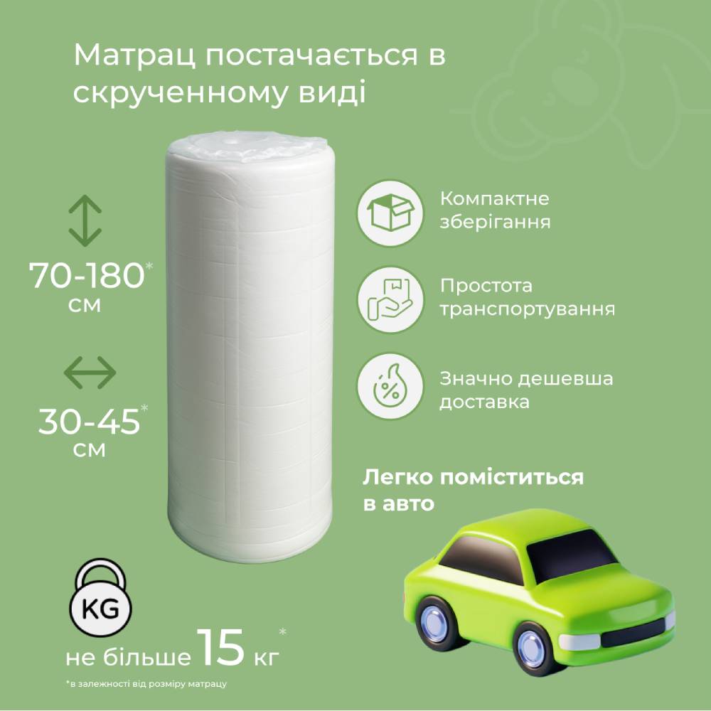 Матрац ортопедичний ТМ Ismart Koala Nimbus 90х200 см безпружинний (ISM-051181)