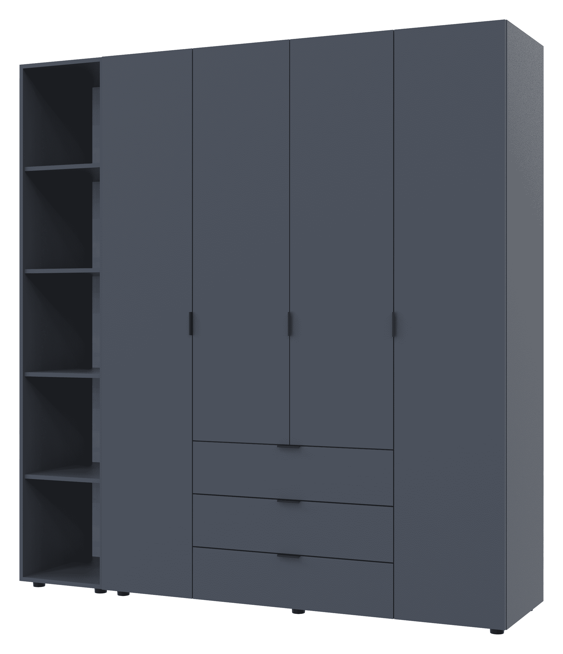 Комплект шаф для одягу Doros Гелар (2 шт.) 193,2х49,5х203,4 см Графіт (DRS-011153)